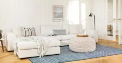 Parallel Wave Blue / White Rug 8 X 10