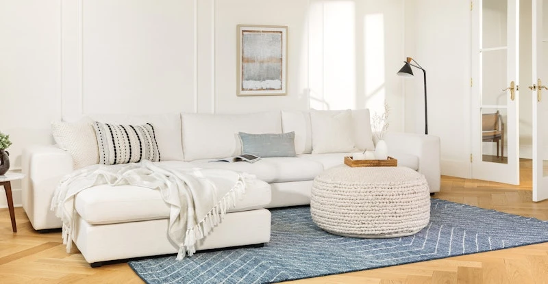 Parallel Wave Blue / White Rug 8 X 10 1 Parallel Wave Blue / White Rug 8 X 10