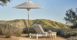 Maria Stripe Taupe Umbrella