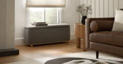 Maribo Stately Gray 48" Storage Ottoman