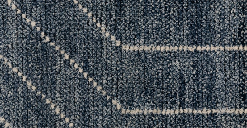 Parallel Wave Blue / White Rug 8 X 10 6 Parallel Wave Blue / White Rug 8 X 10 - Image 6