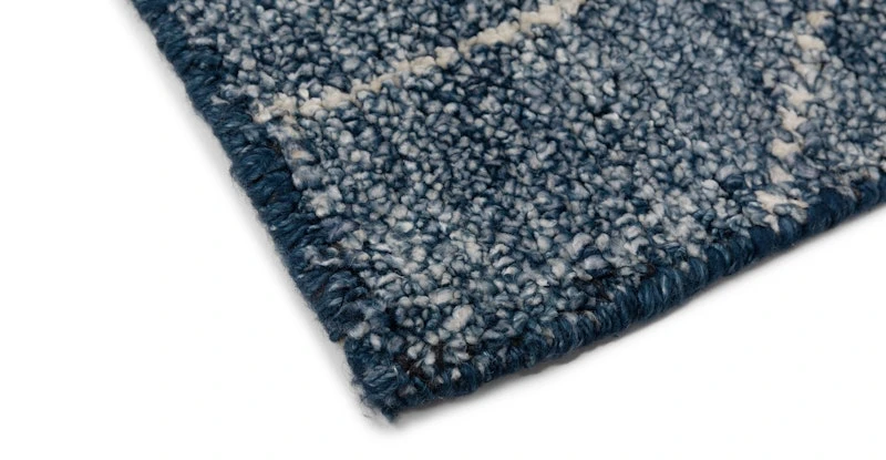 Parallel Wave Blue / White Rug 8 X 10 3 Parallel Wave Blue / White Rug 8 X 10 - Image 3