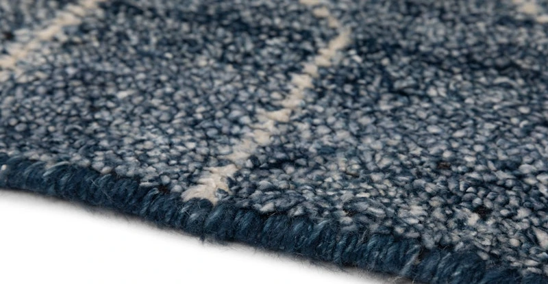 Parallel Wave Blue / White Rug 8 X 10 7 Parallel Wave Blue / White Rug 8 X 10 - Image 7