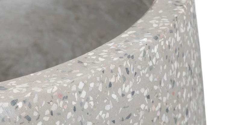 Tuva Gray Terrazzo Wide Indoor/Outdoor Planter 3 Tuva Gray Terrazzo Wide Indoor/Outdoor Planter - Image 3