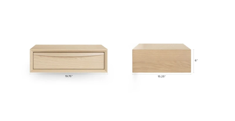 Lenia White Oak Floating Nightstand 8 Lenia White Oak Floating Nightstand - Image 8