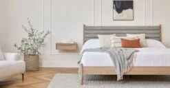 Lenia White Oak Floating Nightstand