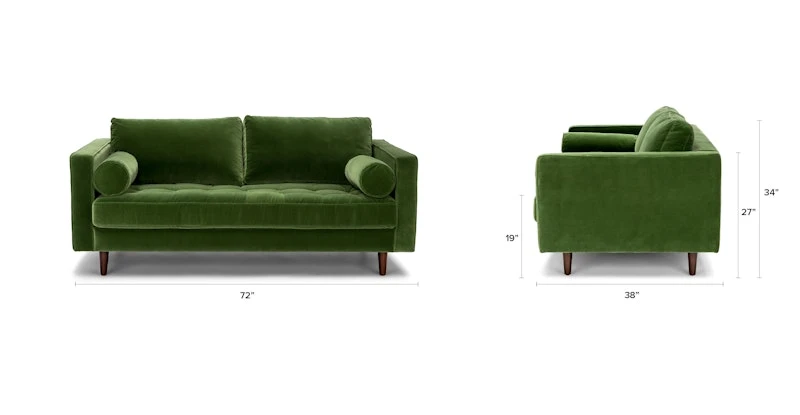 Sven Grass Green 72" Sofa 10 Sven Grass Green 72" Sofa - Image 10