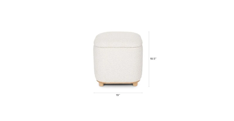 Maribo Ivory Bouclé 19" Storage Ottoman 11 Maribo Ivory Bouclé 19" Storage Ottoman - Image 11