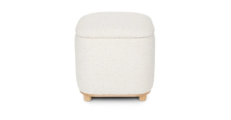 Maribo Ivory Bouclé 19" Storage Ottoman 7 Maribo Ivory Bouclé 19" Storage Ottoman - Image 7