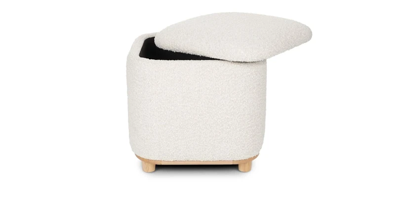 Maribo Ivory Bouclé 19" Storage Ottoman 8 Maribo Ivory Bouclé 19" Storage Ottoman - Image 8