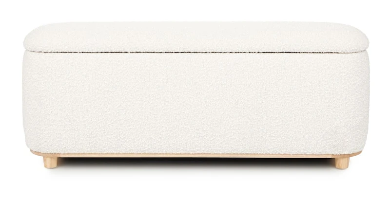 Maribo Ivory Bouclé 48" Storage Ottoman 3 Maribo Ivory Bouclé 48" Storage Ottoman - Image 3