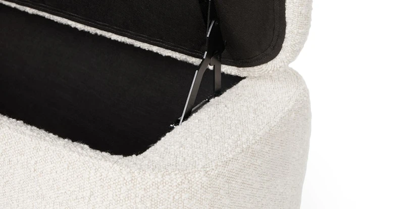 Maribo Ivory Bouclé 48" Storage Ottoman 7 Maribo Ivory Bouclé 48" Storage Ottoman - Image 7