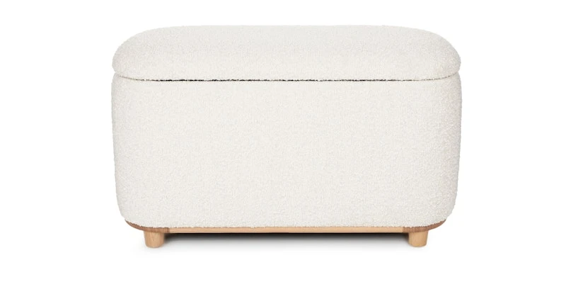 Maribo Ivory Bouclé 32" Storage Ottoman 3 Maribo Ivory Bouclé 32" Storage Ottoman - Image 3