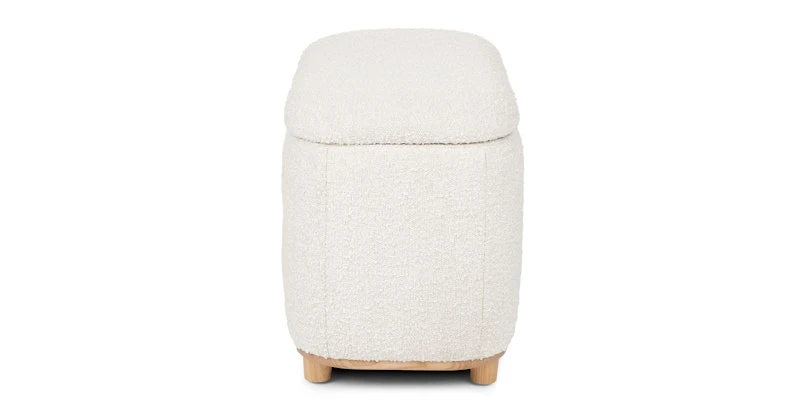 Maribo Ivory Bouclé 32" Storage Ottoman 5 Maribo Ivory Bouclé 32" Storage Ottoman - Image 5