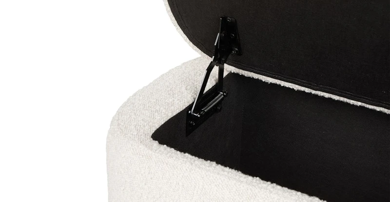 Maribo Ivory Bouclé 32" Storage Ottoman 6 Maribo Ivory Bouclé 32" Storage Ottoman - Image 6