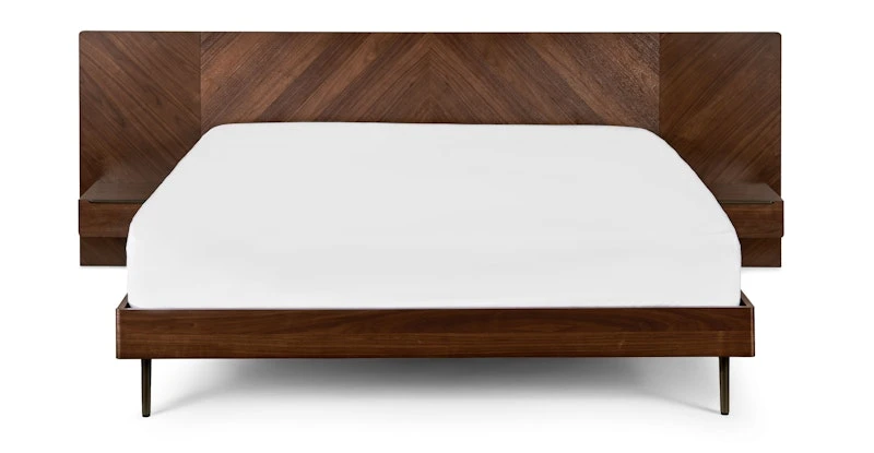 Nera Walnut King Bed With Nightstands 3 Nera Walnut King Bed With Nightstands - Image 3
