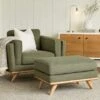 Timber Olio Green Ottoman