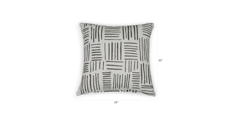 Rooth Jacquard Gray Outdoor Pillow 10 Rooth Jacquard Gray Outdoor Pillow - Image 10