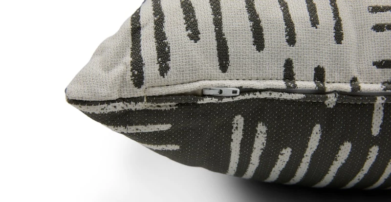 Rooth Jacquard Gray Outdoor Pillow 6 Rooth Jacquard Gray Outdoor Pillow - Image 6