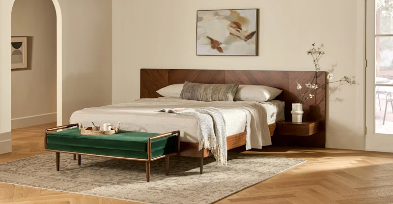 Nera Walnut California King Bed With Nightstands 1 Nera Walnut California King Bed With Nightstands