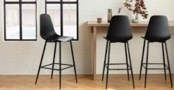 Svelti Pure Black Bar Stool