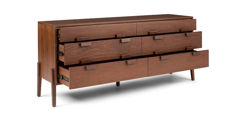 Vireo Walnut 6-Drawer Double Dresser 3 Vireo Walnut 6-Drawer Double Dresser - Image 3