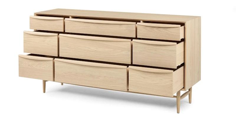 Lenia White Oak 9-Drawer Dresser 3 Lenia White Oak 9-Drawer Dresser - Image 3