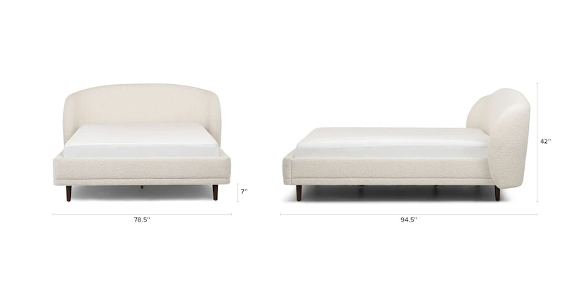 Kayra Ivory Bouclé Queen Bed 14 Kayra Ivory Bouclé Queen Bed - Image 14