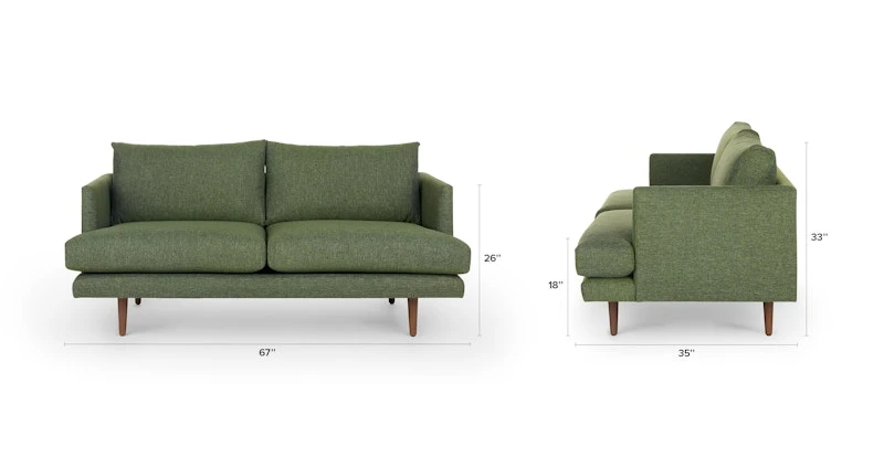 Burrard Forest Green Loveseat 9 Burrard Forest Green Loveseat - Image 9