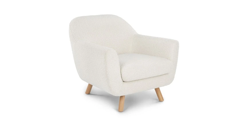 Gabriola Ivory Bouclé Lounge Chair 4 Gabriola Ivory Bouclé Lounge Chair - Image 4