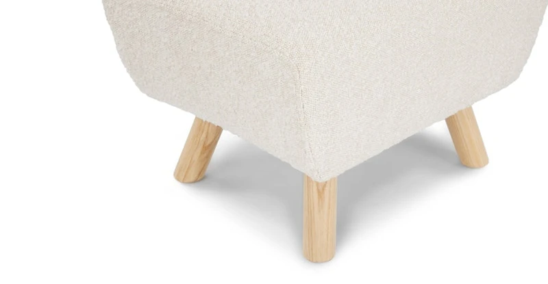 Gabriola Ivory Bouclé Ottoman 4 Gabriola Ivory Bouclé Ottoman - Image 4