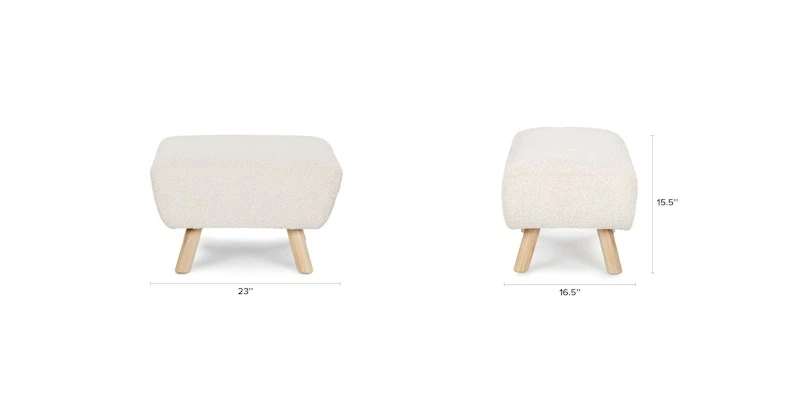 Gabriola Ivory Bouclé Ottoman 8 Gabriola Ivory Bouclé Ottoman - Image 8