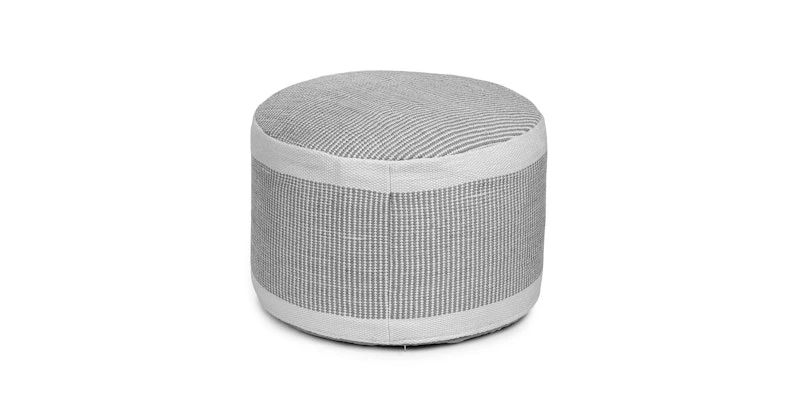 Redondo Light Gray Indoor/Outdoor Pouf 2 Redondo Light Gray Indoor/Outdoor Pouf - Image 2