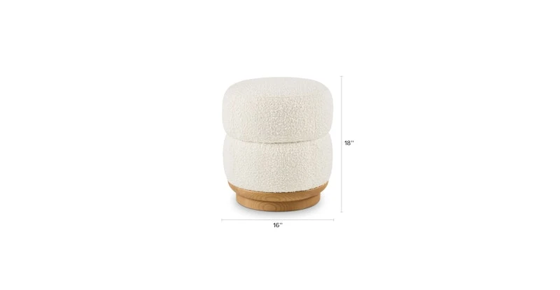 Pica Ivory Bouclé Ottoman 7 Pica Ivory Bouclé Ottoman - Image 7