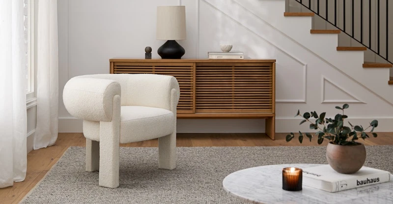 Everse Ivory Wool Bouclé Lounge Chair 1 Everse Ivory Wool Bouclé Lounge Chair