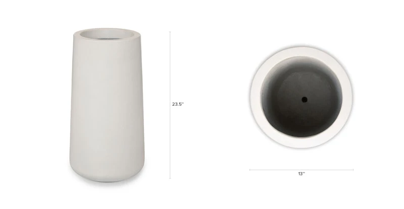 Tuva White Tall Narrow Indoor/Outdoor Planter 5 Tuva White Tall Narrow Indoor/Outdoor Planter - Image 5