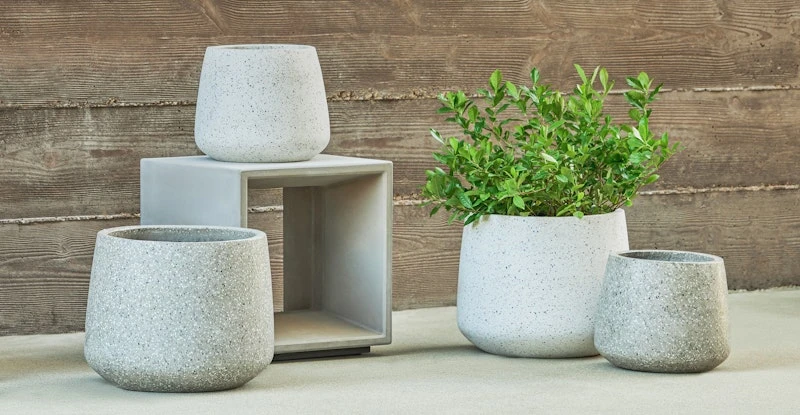Tuva Gray Terrazzo Wide Indoor/Outdoor Planter 1 Tuva Gray Terrazzo Wide Indoor/Outdoor Planter