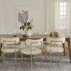 Viarsi Light Melange Gray Brass Dining Chair