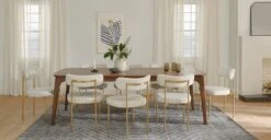 Viarsi Light Melange Gray Brass Dining Chair