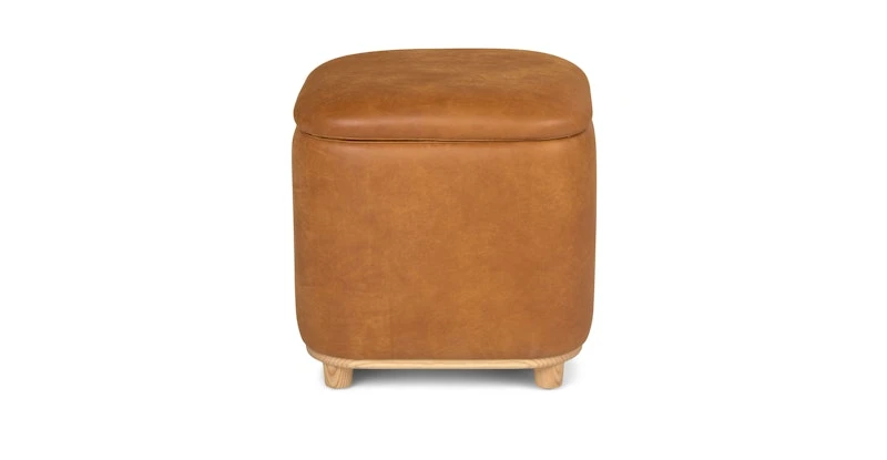 Maribo Rawhide Tan 19" Storage Ottoman 2 Maribo Rawhide Tan 19" Storage Ottoman - Image 2