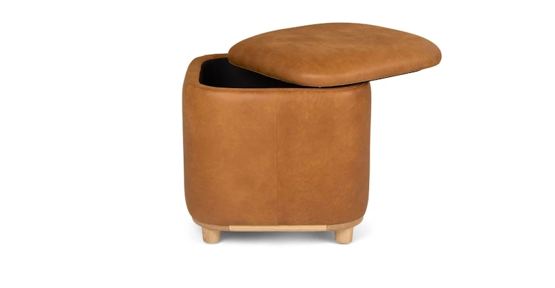 Maribo Rawhide Tan 19" Storage Ottoman 3 Maribo Rawhide Tan 19" Storage Ottoman - Image 3