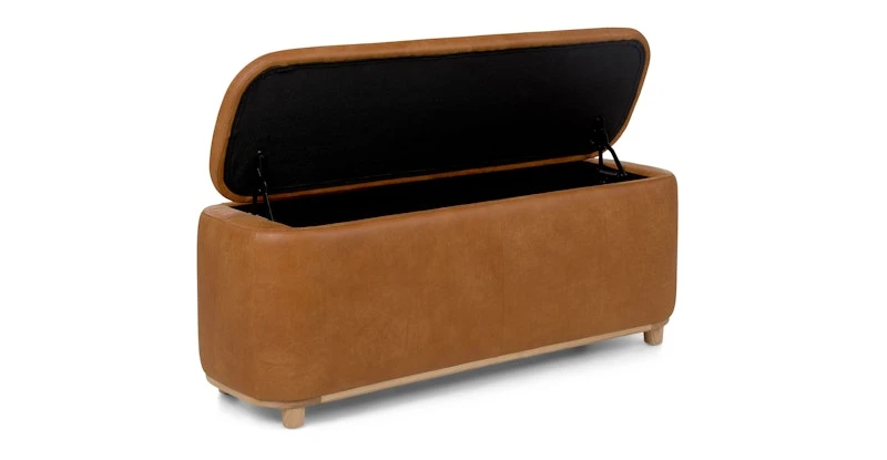 Maribo Rawhide Tan 48" Storage Ottoman 3 Maribo Rawhide Tan 48" Storage Ottoman - Image 3