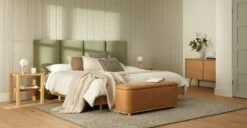 Maribo Rawhide Tan 48" Storage Ottoman