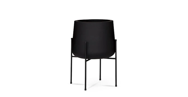 Tuva Black Wide Indoor/Outdoor Planter Set 2 Tuva Black Wide Indoor/Outdoor Planter Set - Image 2