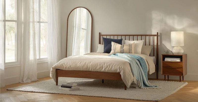 Lenia Walnut Queen Bed 2 Lenia Walnut Queen Bed - Image 2